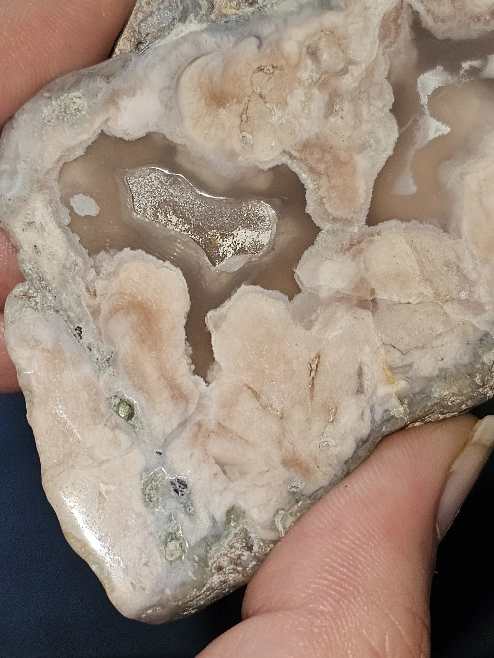AAA Pink Japanese Cherry Blossom Agate Slab Specimen Druzy Details NEW Decor Art